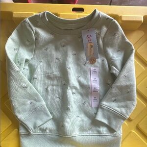 Cat & Jack Light Green Floral Kids Sweatshirt